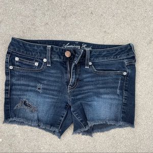 AEO American Eagle stretch denim jean cut-off shorts Women's Size 6